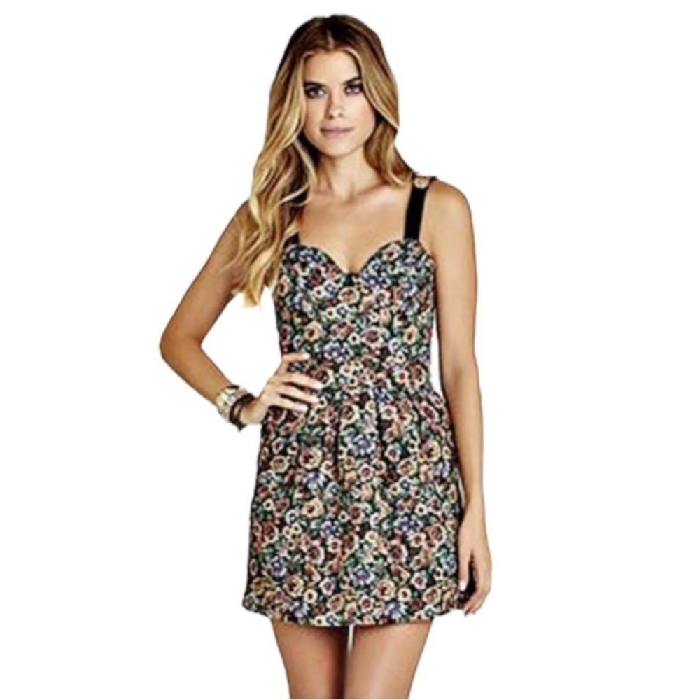BCBG NWT Tapestry Floral Rope Bustier Mini Dress Size 10